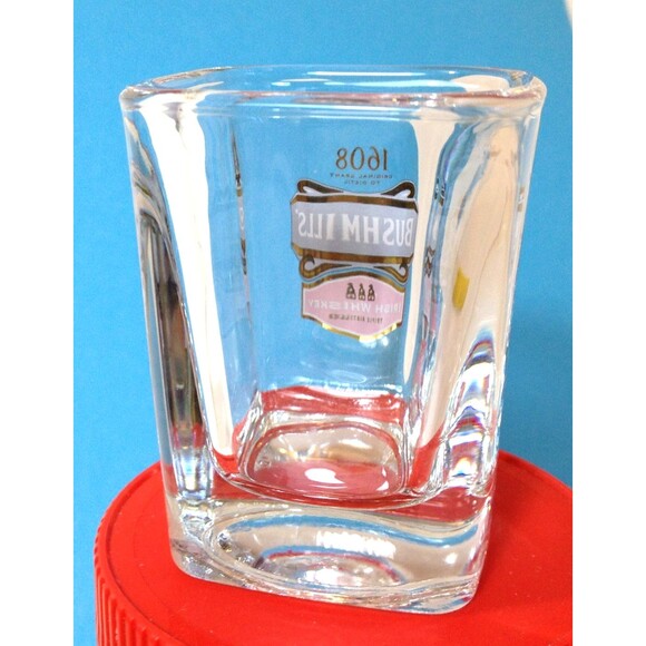 Vintage Bushmills 1608 Irish Whiskey Shot Glass Square Heavy Glass - Picture 4 of 8